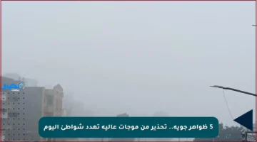 5 ظواهر جوية.. تحذير من موجات عالية تهدد شواطئ اليوم